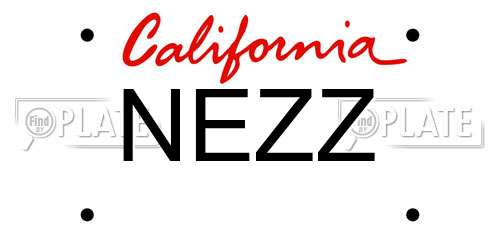 NEZZ California License Plate