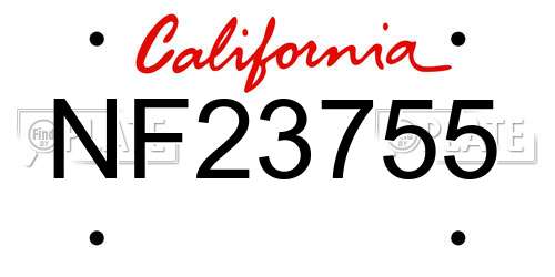 NF23755 California License Plate