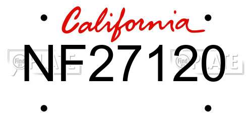NF27120 California License Plate
