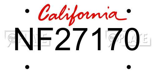NF27170 California License Plate