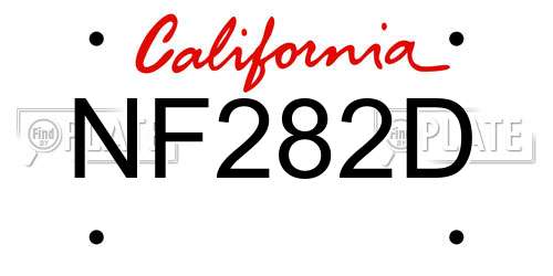 NF282D California License Plate