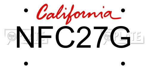 NFC27G California License Plate