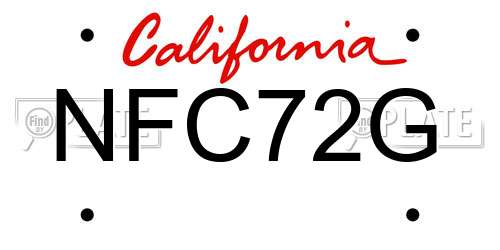 NFC72G California License Plate