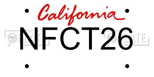NFCT26 California License Plate