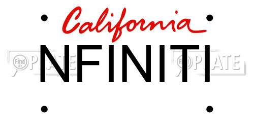 NFINITI California License Plate