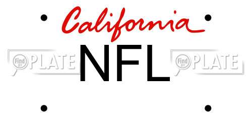 NFL California License Plate