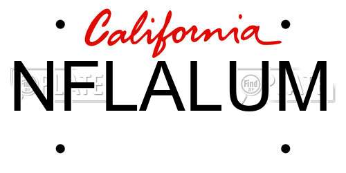 NFLALUM California License Plate