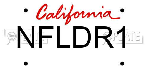 NFLDR1 California License Plate