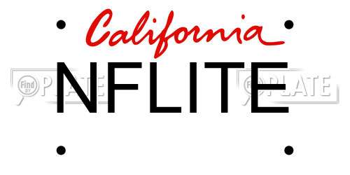 NFLITE California License Plate