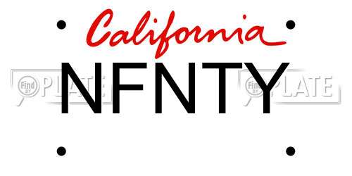 NFNTY California License Plate