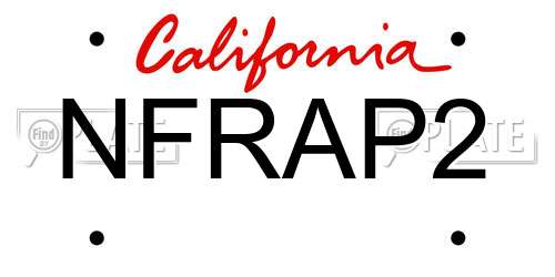 NFRAP2 California License Plate