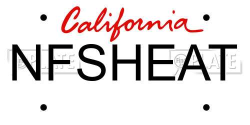 NFSHEAT California License Plate