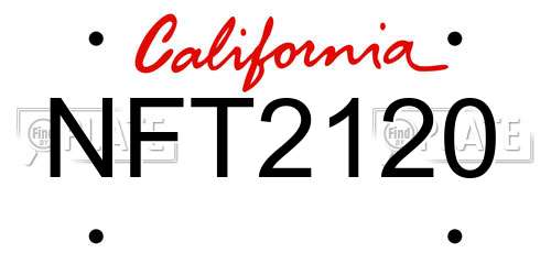 NFT2120 California License Plate