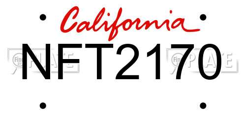 NFT2170 California License Plate
