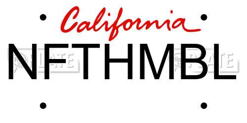 NFTHMBL California License Plate