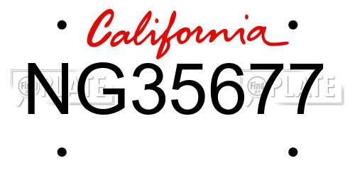 NG35677 California License Plate
