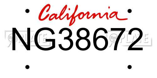NG38672 California License Plate