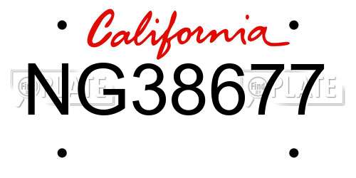 NG38677 California License Plate