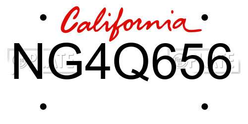 NG4Q656 California License Plate