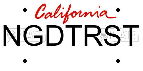 NGDTRST California License Plate
