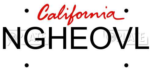 NGHEOVL California License Plate