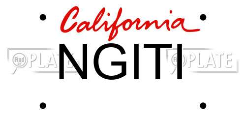 NGITI California License Plate