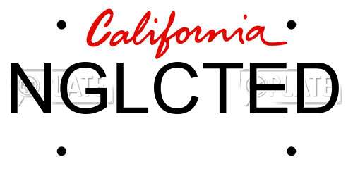 NGLCTED California License Plate