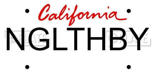 NGLTHBY California License Plate