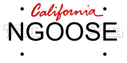 NGOOSE California License Plate