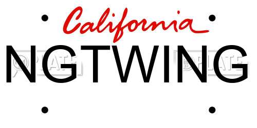 NGTWING California License Plate
