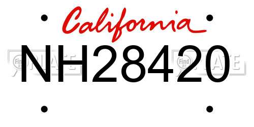 NH28420 California License Plate