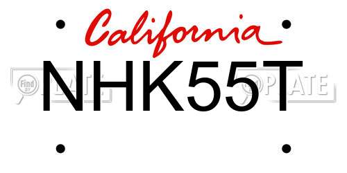NHK55T California License Plate