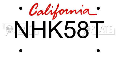 NHK58T California License Plate