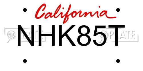 NHK85T California License Plate