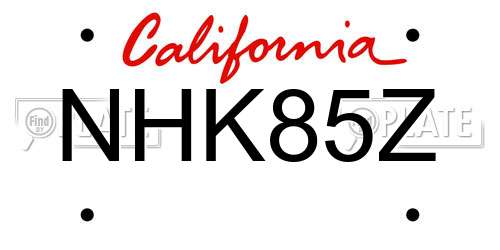 NHK85Z California License Plate