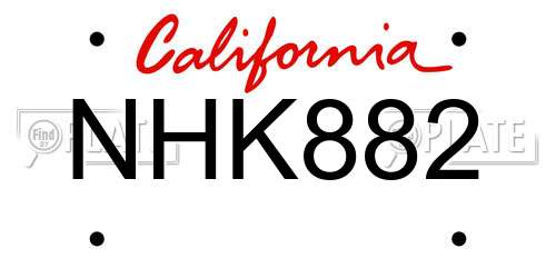 NHK882 California License Plate