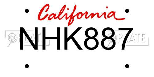 NHK887 California License Plate
