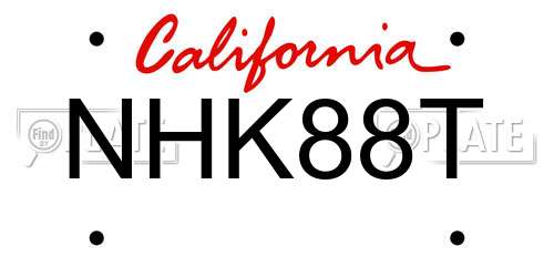 NHK88T California License Plate