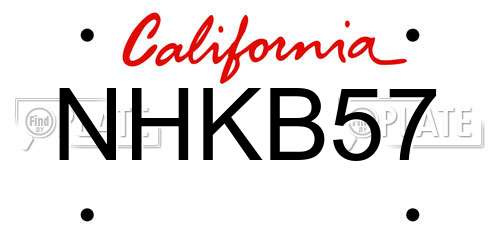 NHKB57 California License Plate