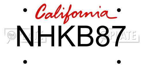 NHKB87 California License Plate