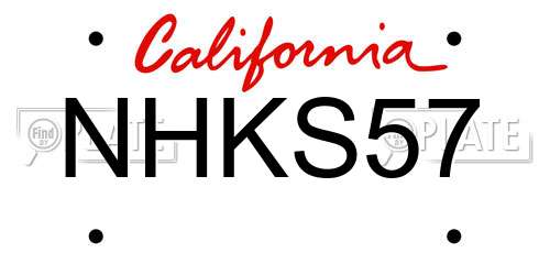 NHKS57 California License Plate