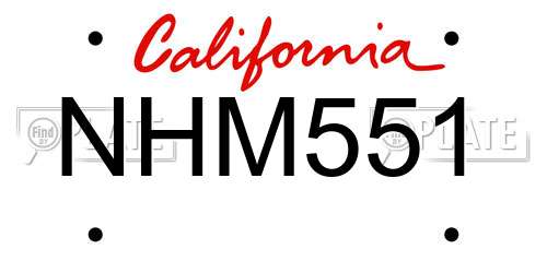 NHM551 California License Plate