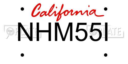 NHM55I California License Plate