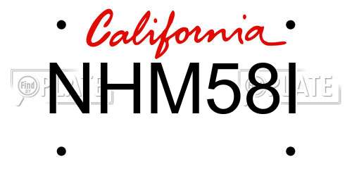 NHM58I California License Plate
