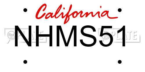 NHMS51 California License Plate