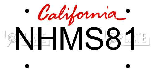 NHMS81 California License Plate