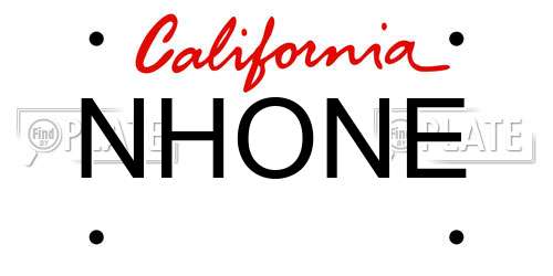 NHONE California License Plate