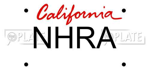 NHRA California License Plate