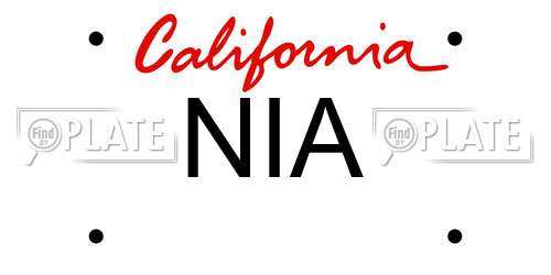 NIA California License Plate