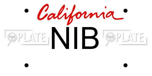 NIB California License Plate